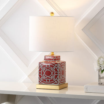 Catherine 22" Ceramic/Metal Ginger Jar LED Table Lamp - JONATHAN Y